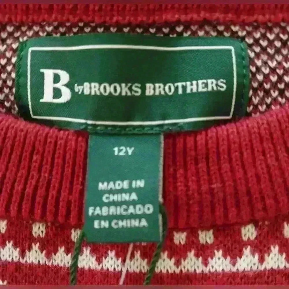 B BY BROOKS BROTHERS BIG BOYS COTTON FAIRISLE CREWNECK SWEATER. - Picture 5 of 6